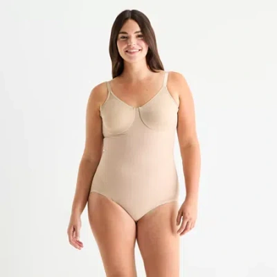 Ambrielle Sheer Shaping Bodysuit In Neutral