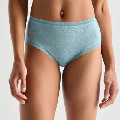 Ambrielle Smooth Lace Brief Panty In Blue