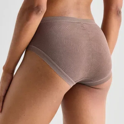 Ambrielle Smooth Lace Brief Panty In Brown
