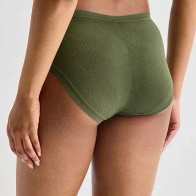 Ambrielle Smooth Lace Brief Panty In Green