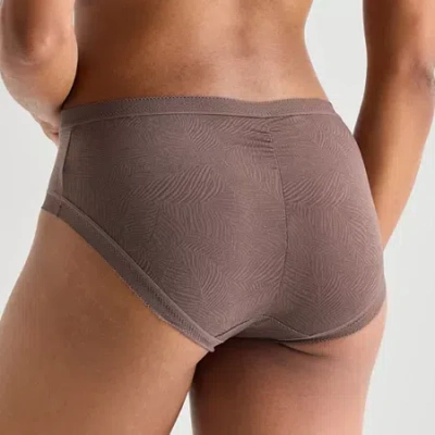 Ambrielle Smooth Lace Hipster Panty In Brown