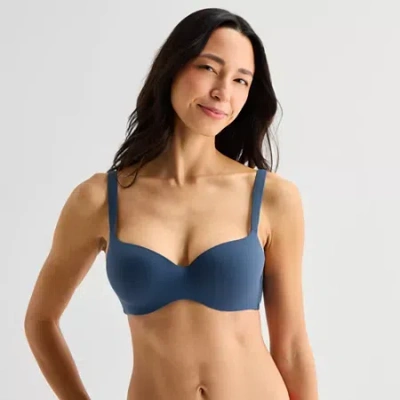 Ambrielle Super Soft Balconette Bra In Blue