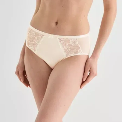 Ambrielle Tulip Lace Shine Brief Panty In White