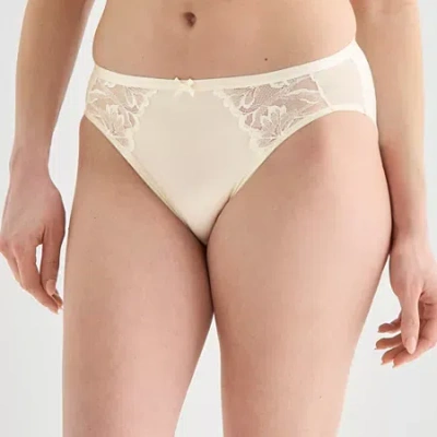 Ambrielle Tulip Lace Shine High Cut Panty In Nude