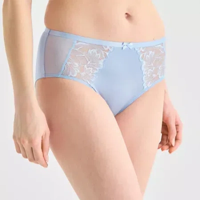 Ambrielle Tulip Lace Womens Brief Panty In Blue