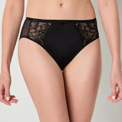 Ambrielle Tulip Lace Womens High Cut Panty In Black