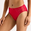 Ambrielle Tulip Lace Womens High Cut Panty In Red