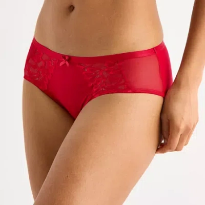 Ambrielle Tulip Lace Womens Hipster Panty 364240 In Red