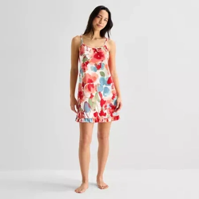 Ambrielle Womens Crew Neck Chemise In Orange