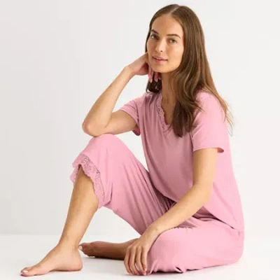 Ambrielle Womens Pajama Pants In Pink