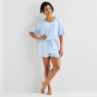 Ambrielle Womens Pajama Shorts In Blue