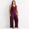 Ambrielle Womens Plus Pajama Pants In Purple
