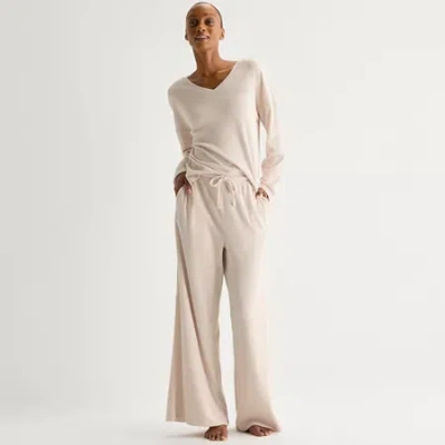 Ambrielle Womens Rib Pajama Pants In Brown