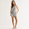 Ambrielle Womens Rib Pajama Shorts In Gray