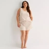 Ambrielle Womens Rib Plus Pajama Shorts In Brown