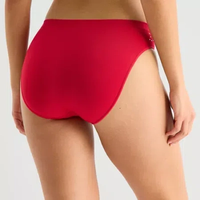Ambrielle Womens Seamless High Cut Panty In Red