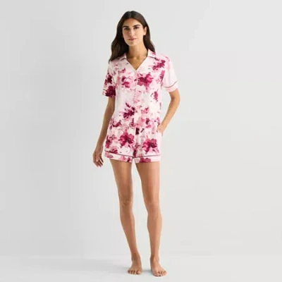 Ambrielle Womens Short Sleeve 2-pc. Pajama Set In Multi