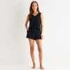 Ambrielle Womens V Neck Sleeveless Pajama Top In Black