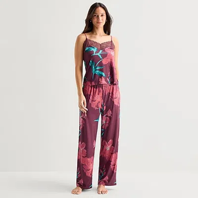 Ambrielle Womens V-neck Sleeveless 2-pc. Pajama Set In Purple
