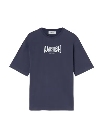 Ambush Logo-print Organic-cotton T-shirt In Blue