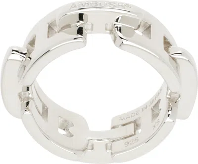 Ambush Silver 'a' Chain Ring