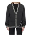 Ambush Varsity-letter Wool Cardigan In Black