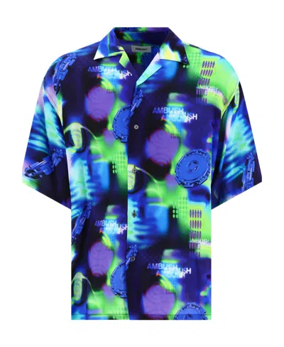 Ambush Abstract-pattern Short-sleeve Shirt In Blue