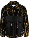 Ambush Multicolor Abstract-print Panelled Jacket In Yellow Fluo Black
