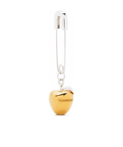 Ambush Apple Charm Earring Gold  No Color In White