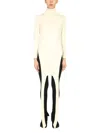 Ambush Apron Jersey Roll Neck Top In White