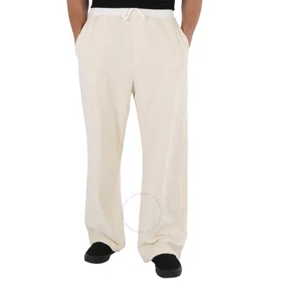 Ambush Asparagus White Cotton Blend Monogram Sweatpants