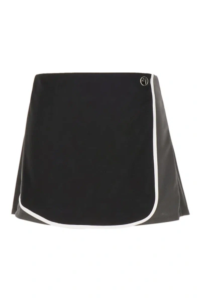 Ambush Back Pleat Detailed Mini Track Skirt In Multi
