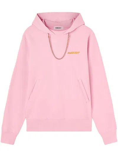 Ambush Ball Chain-detail Hoodie In Pink