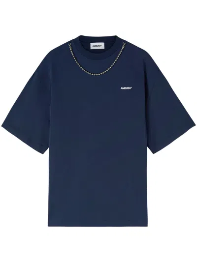 Ambush Ball Chain-detail T-shirt In Blue