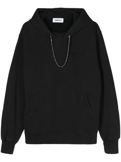AMBUSH BALLCHAIN-DETAIL COTTON HOODIE