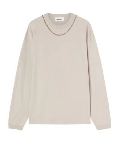Ambush Ballchain Long-sleeve Cotton Top In Nude