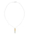 Ambush Battery Charm Necklace With Two-tone Finish In Green