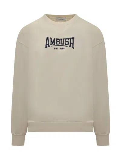 Ambush Beige Graphic Crew Neck Sweatshirt In Neutral
