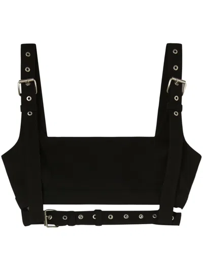 Ambush Belt-detailing Crop Top In Black