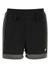 Ambush Bermuda Shorts With Elastic Waistband And Side Stripes In Black