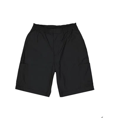 AMBUSH BLACK COTTON SHORTS WITH ELASTIC WAISTBAND