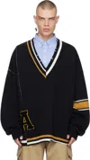 Ambush Black Destroyed Rib Knit Sweater In Black