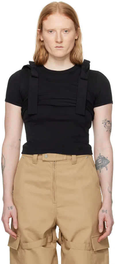 Ambush Black Double Layer Ribbon T-shirt