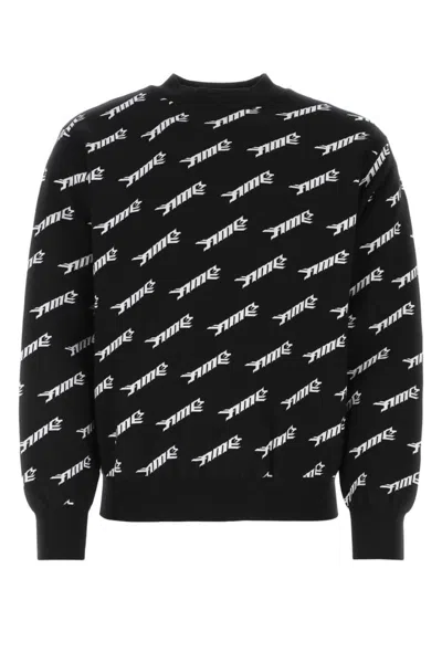 AMBUSH BLACK EMBROIDERED WOOL BLEND SWEATER