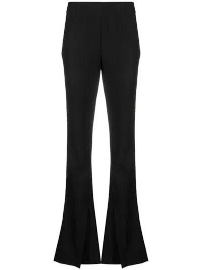 AMBUSH BLACK FLARED WOOL TROUSERS