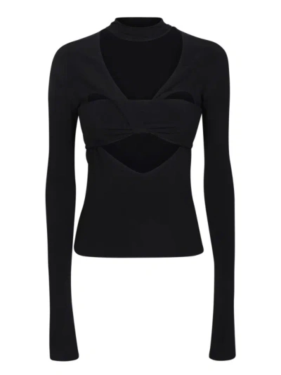 Ambush Black Heart-shaped Neck Sweaters