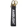 Ambush Black Leather Keychains In Black