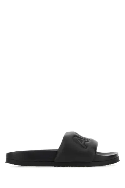 AMBUSH AMBUSH BLACK LEATHER SLIPPERS