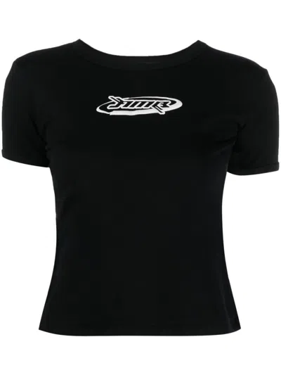 AMBUSH WOMEN BLACK LOGO COTTON T-SHIRT, M LUXURY T-SHIRTS FOR WOMEN DARVEYS