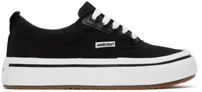 Ambush Black Low Vulcanized Trainers In Black/white